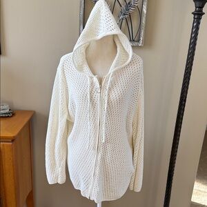 Nicole Miller White Hooded Cardigan
